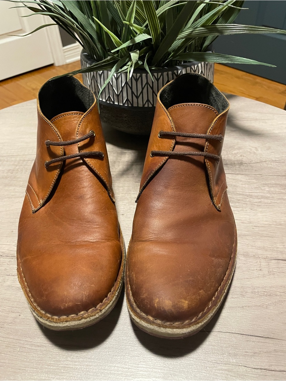Men's Brown Italian made Leather Chukka Boots - Classic Casual Chukka